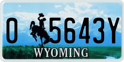 WY license plate 05643Y