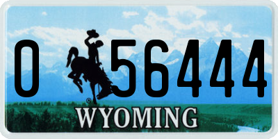 WY license plate 056444