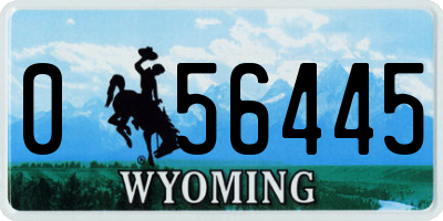 WY license plate 056445