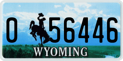 WY license plate 056446