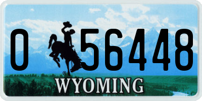 WY license plate 056448