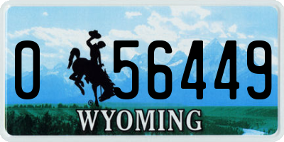 WY license plate 056449
