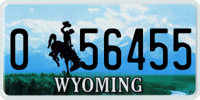 WY license plate 056455