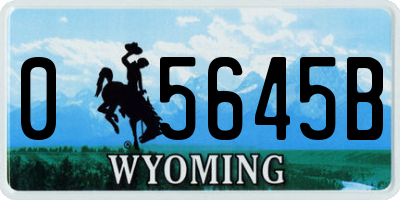 WY license plate 05645B
