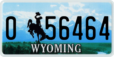 WY license plate 056464