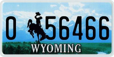 WY license plate 056466