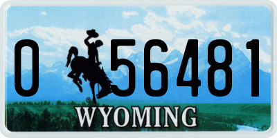 WY license plate 056481