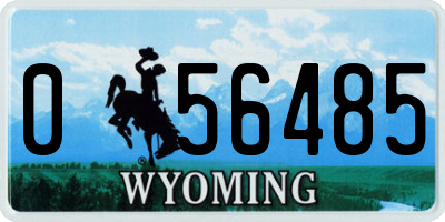 WY license plate 056485