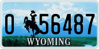 WY license plate 056487
