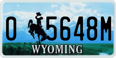 WY license plate 05648M