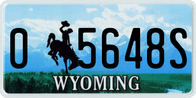 WY license plate 05648S