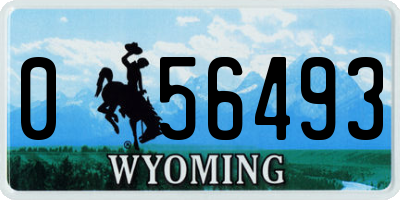 WY license plate 056493