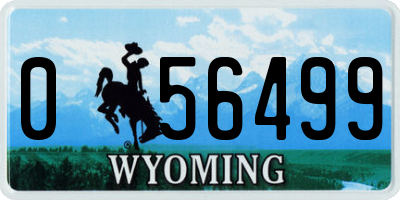 WY license plate 056499
