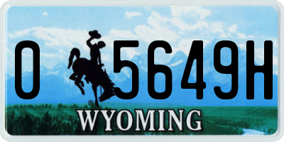 WY license plate 05649H