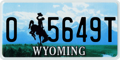 WY license plate 05649T