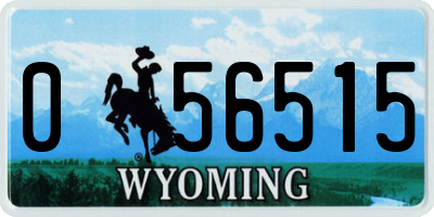 WY license plate 056515