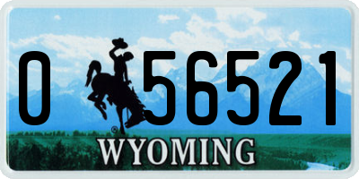 WY license plate 056521