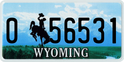 WY license plate 056531