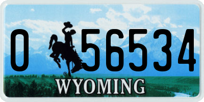 WY license plate 056534