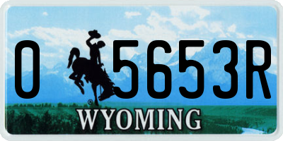 WY license plate 05653R