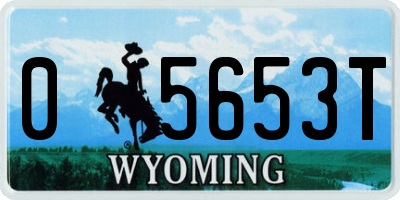 WY license plate 05653T