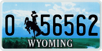 WY license plate 056562