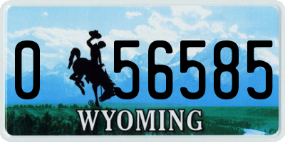 WY license plate 056585