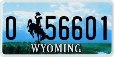 WY license plate 056601