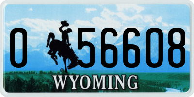 WY license plate 056608