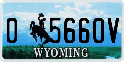 WY license plate 05660V
