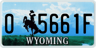 WY license plate 05661F