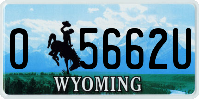 WY license plate 05662U