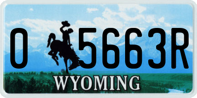 WY license plate 05663R