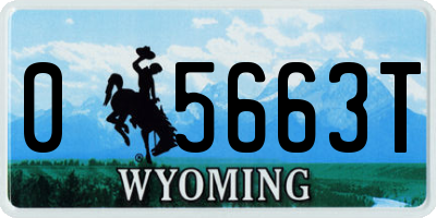 WY license plate 05663T