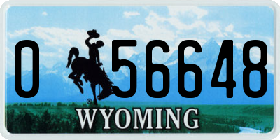 WY license plate 056648