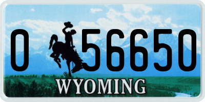 WY license plate 056650