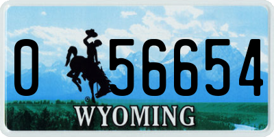 WY license plate 056654