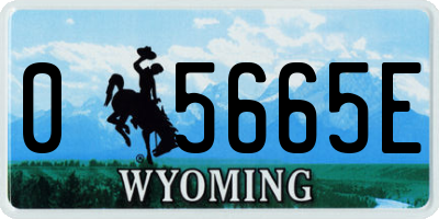 WY license plate 05665E