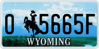 WY license plate 05665F