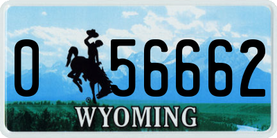 WY license plate 056662
