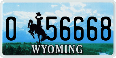WY license plate 056668