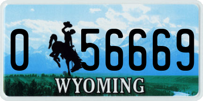 WY license plate 056669