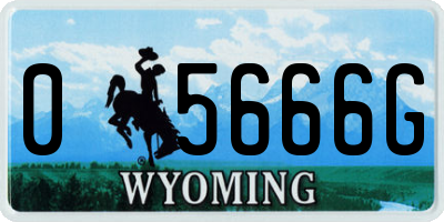 WY license plate 05666G