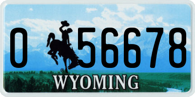 WY license plate 056678