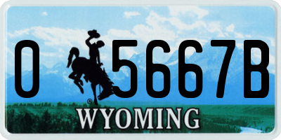 WY license plate 05667B