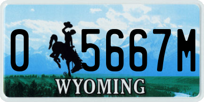 WY license plate 05667M