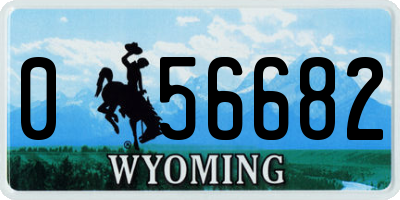WY license plate 056682