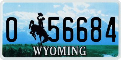WY license plate 056684