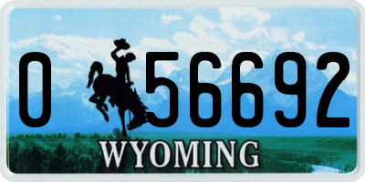 WY license plate 056692
