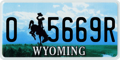 WY license plate 05669R